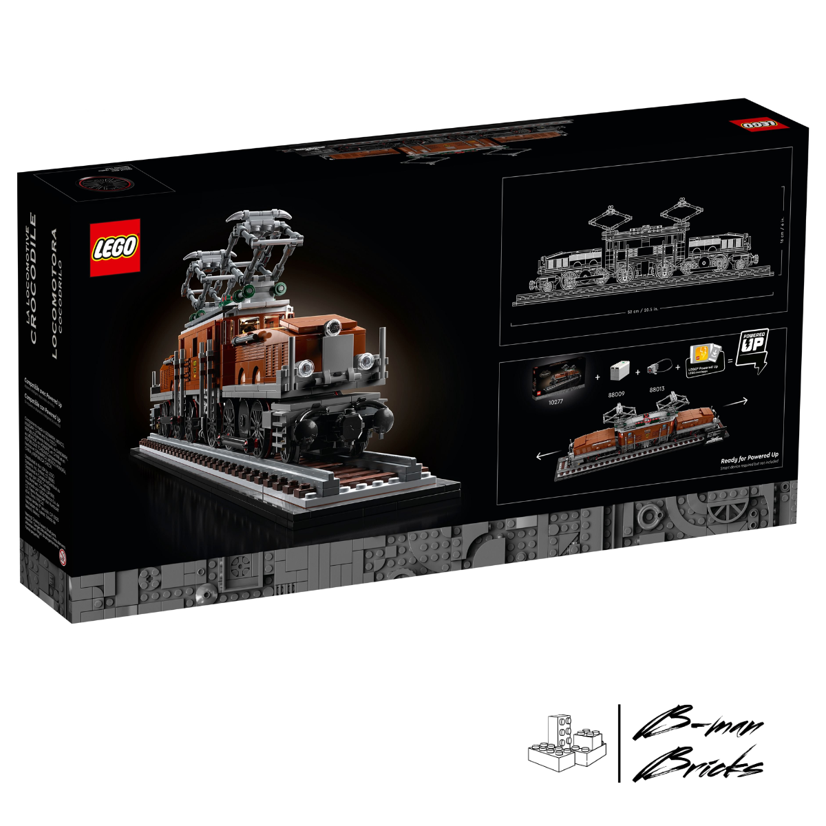 LEGO® Crocodile Locomotive 10277 – detaillierte historische Lokomotive, über 52 cm lang, hochwertige Technik-Details, Rückseite